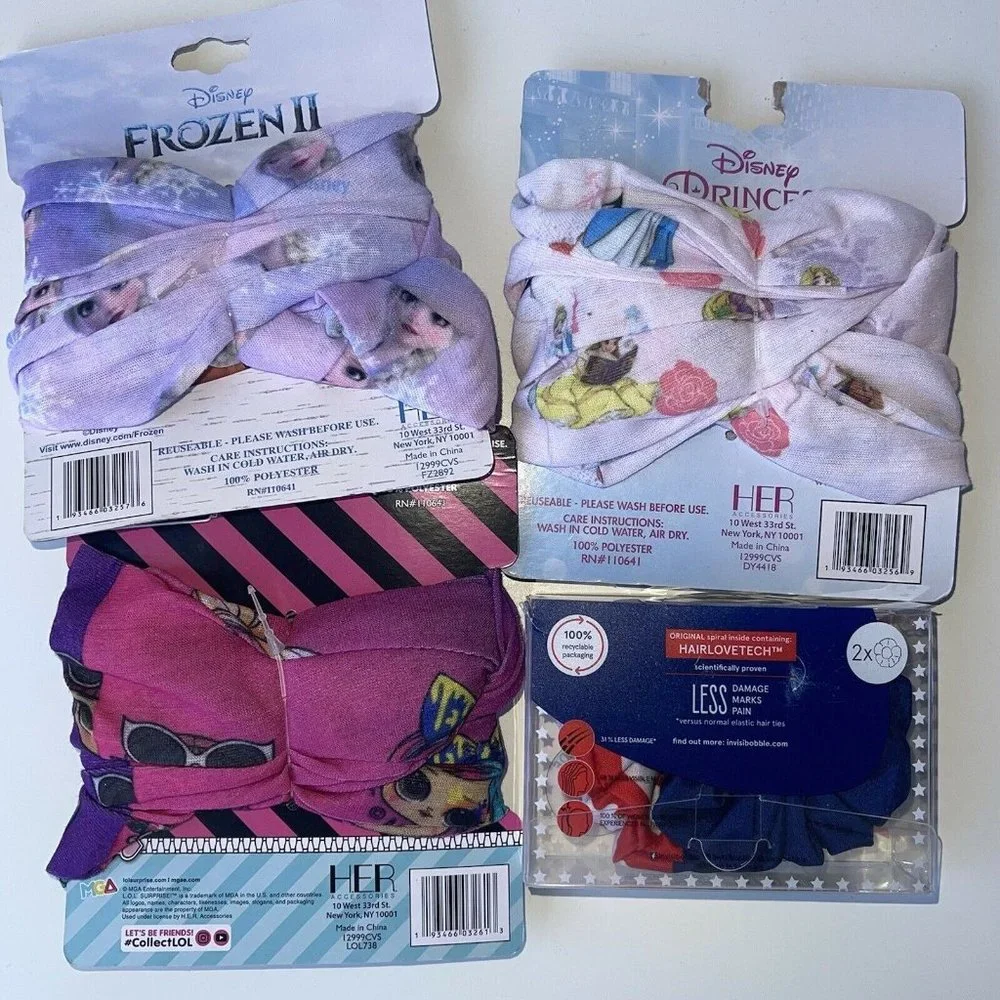 Frozen II, Disney Princess, LOL, & SCUNCI HAIR BUNDLE 1 GREAT Stocking Stuffer